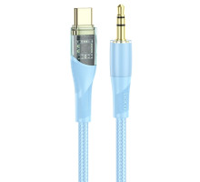 Аудiокабель HOCO UPA25 Transparent Discovery Edition Digital audio conversion cable Type-C Blue