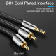 Кабель Vention 3.5mm Male to 2RCA Male Audio Cable 1M Black Metal Type (BCFBF)