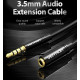 Аудіокабель Vention Cotton Braided 3.5mm Audio Extension Cable 5M Black Metal Type (VAB-B06-B500-M) (VAB-B06-B500-M)