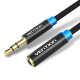 Аудіокабель Vention Cotton Braided 3.5mm Audio Extension Cable 5M Black Metal Type (VAB-B06-B500-M) (VAB-B06-B500-M)