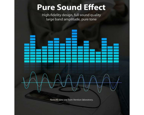 Аудіокабель Vention Cotton Braided 3.5mm Audio Extension Cable 5M Black Metal Type (VAB-B06-B500-M) (VAB-B06-B500-M)