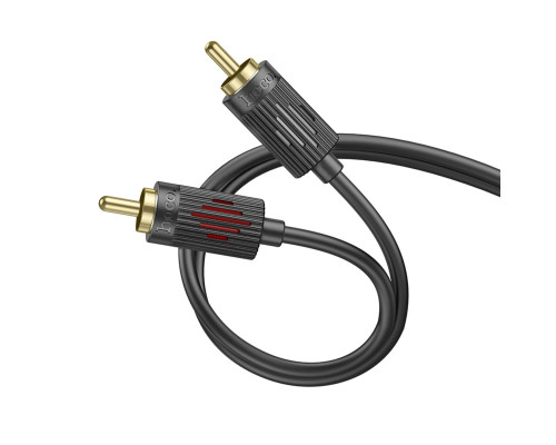 Аудiокабель HOCO UPA28 3.5 double lotus RCA audio cable Black (6942007607759)