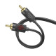Аудiокабель HOCO UPA28 3.5 double lotus RCA audio cable Black (6942007607759)