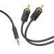 Аудiокабель HOCO UPA28 3.5 double lotus RCA audio cable Black (6942007607759)