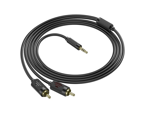 Аудiокабель HOCO UPA28 3.5 double lotus RCA audio cable Black (6942007607759)