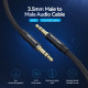 Кабель Vention Cotton Braided 3.5mm Male to Male Audio Cable 1.5M Black Aluminum Alloy Type (BAWBG)