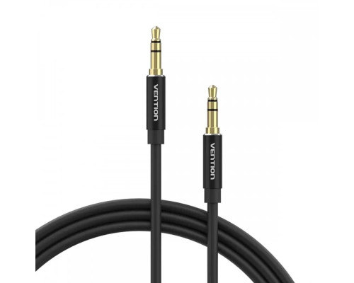 Кабель Vention 3.5mm Male to Male Audio Cable 2M Black Aluminum Alloy Type (BAXBH)