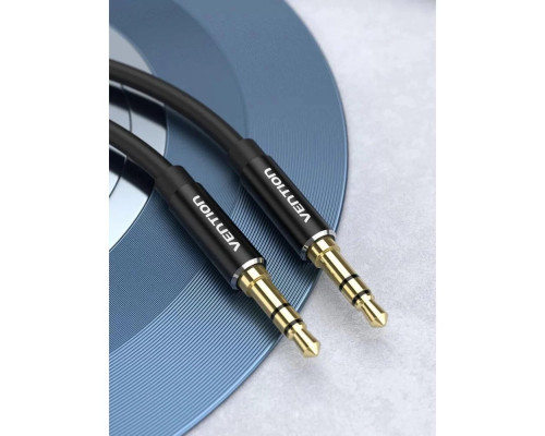 Кабель Vention 3.5mm Male to Male Audio Cable 2M Black Aluminum Alloy Type (BAXBH)