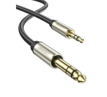 Аудіо кабель UGREEN AV127 3.5mm to 6.35mm TRS Stereo Audio Cable 2m (Gray)(UGR-10628)