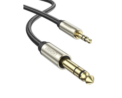 Аудіо кабель UGREEN AV127 3.5mm to 6.35mm TRS Stereo Audio Cable 2m (Gray)(UGR-10628)