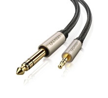 Аудіокабель UGREEN AV127 3.5mm to 6.35mm TRS Stereo Audio Cable 5m Gray (UGR-10630)
