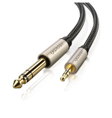 Аудіокабель UGREEN AV127 3.5mm to 6.35mm TRS Stereo Audio Cable 5m Gray (UGR-10630)