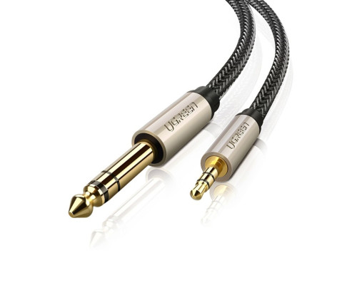 Аудіокабель UGREEN AV127 3.5mm to 6.35mm TRS Stereo Audio Cable 5m Gray (UGR-10630)