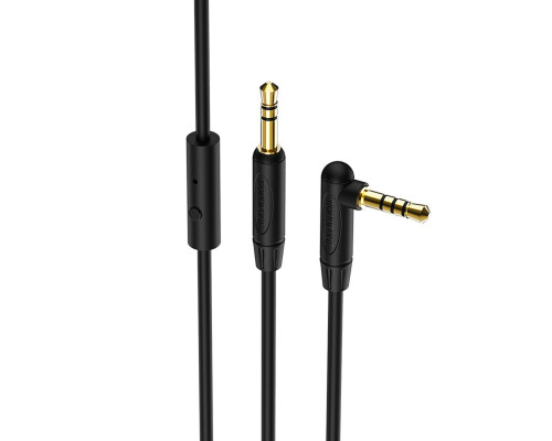 Аудiо-кабель BOROFONE BL5 audio AUX cable 1m, with microphone Black