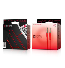 Аудiо-кабель BOROFONE BL1 Audiolink audio AUX cable, 1m Red