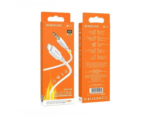 Аудiо-кабель BOROFONE BL18 iP silicone digital audio conversion cable White