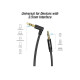 Кабель Vention 3.5mm Male to 90°Male Audio Cable 1M Black Metal Type (BAKBF-T)