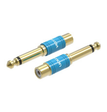 Адаптер Vention 6.35mm Male to RCA Female Audio Adapter Blue Aluminum Alloy Type (VDD-C03)