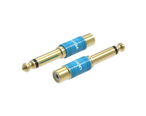 Адаптер Vention 6.35mm Male to RCA Female Audio Adapter Blue Aluminum Alloy Type (VDD-C03)