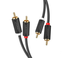 Аудіо кабель UGREEN AV104 2RCA Male to 2RCA Male Cable 2m (Black)(UGR-10518)