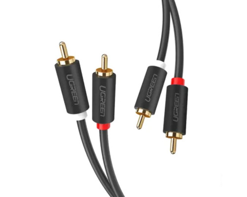 Аудіо кабель UGREEN AV104 2RCA Male to 2RCA Male Cable 2m (Black)(UGR-10518)