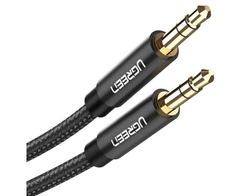 Аудіо кабель UGREEN AV112 3.5mm Male to 3.5mm Male Cable Gold Plated Metal Case with Braid 1m (Black)(UGR-50361)