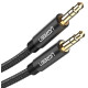 Аудіо кабель UGREEN AV112 3.5mm Male to 3.5mm Male Cable Gold Plated Metal Case with Braid 1m (Black)(UGR-50361)