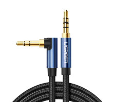 Аудіо кабель UGREEN 3.5mm Male to 3.5mm Male Cable Gold Plated Metal Case with Braid 1m (Blue Black) (UGR-60179)