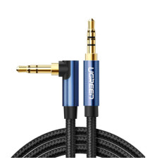 Аудіо кабель UGREEN 3.5mm Male to 3.5mm Male Cable Gold Plated Metal Case with Braid 1m (Blue Black) (UGR-60179)