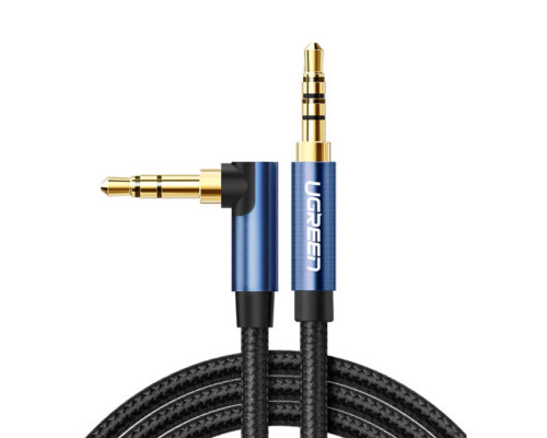 Аудіо кабель UGREEN 3.5mm Male to 3.5mm Male Cable Gold Plated Metal Case with Braid 1m (Blue Black) (UGR-60179)