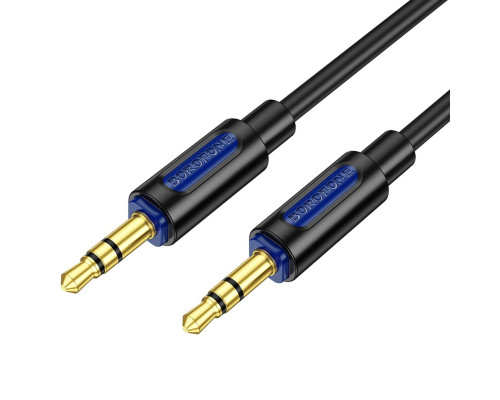 Аудіокабель BOROFONE BL20 True sound silicone audio cable AUX Black (6941991114373)