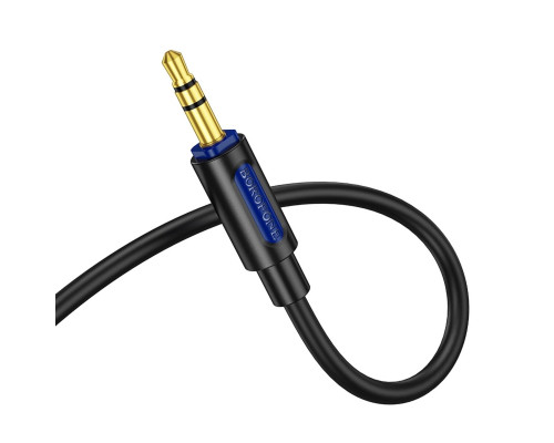 Аудіокабель BOROFONE BL20 True sound silicone audio cable AUX Black (6941991114373)