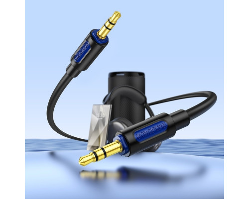 Аудіокабель BOROFONE BL20 True sound silicone audio cable AUX Black (6941991114373)