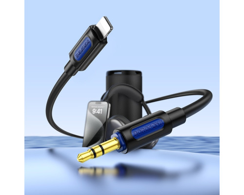 Аудіокабель BOROFONE BL20 True sound silicone digital audio conversion cable iP Black (6941991114397)