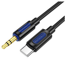 Аудіокабель BOROFONE BL20 True sound silicone digital audio conversion cable Type-C Black (6941991114410)