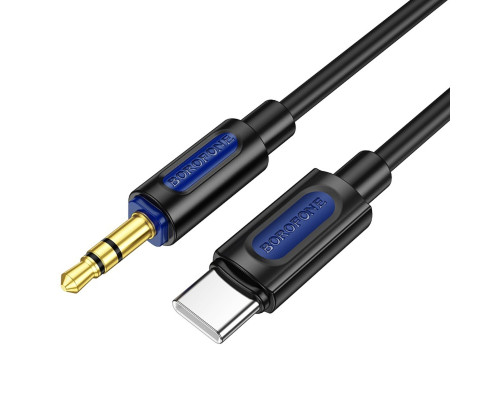 Аудіокабель BOROFONE BL20 True sound silicone digital audio conversion cable Type-C Black (6941991114410)