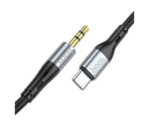 Аудiокабель HOCO UPA22 Type-C silicone digital audio conversion cable Black (6931474769497)