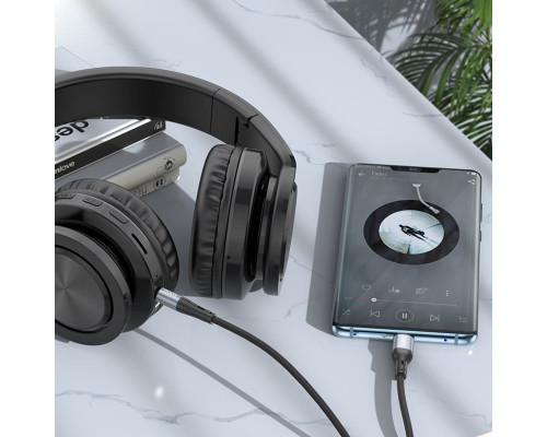 Аудiокабель HOCO UPA22 Type-C silicone digital audio conversion cable Black (6931474769497)