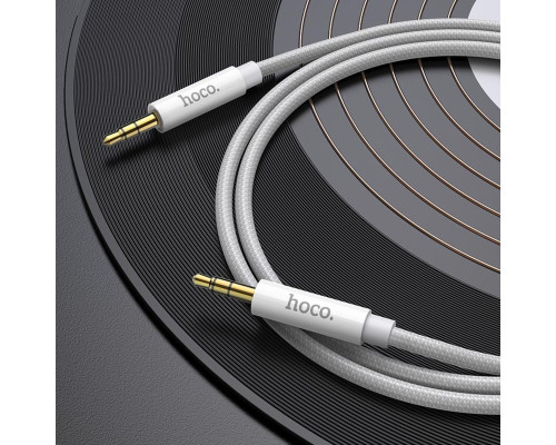 Аудiокабель HOCO UPA19 AUX audio cable (L=1M) Silver (6931474759870)