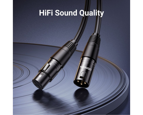 Аудіокабель UGREEN AV130 Cannon Male to Female Microphone Extension Audio Cable 5m Black (UGR-20712)
