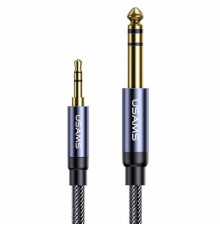 Аудіо-кабель Usams US-SJ539 3.5mm to 6.35mm Aluminum Alloy Audio Cable 1.2m Tarnish