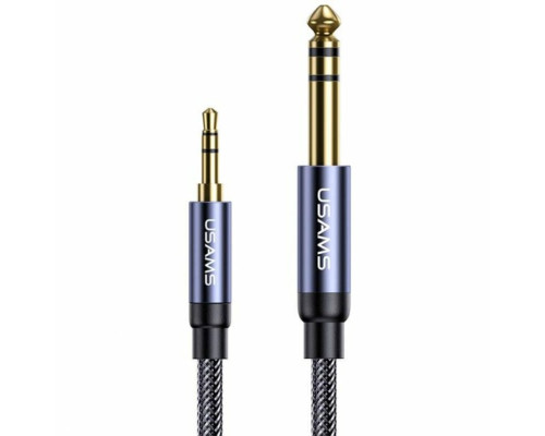 Аудіо-кабель Usams US-SJ539 3.5mm to 6.35mm Aluminum Alloy Audio Cable 1.2m Tarnish