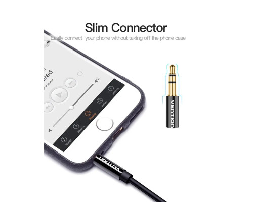 Кабель Vention 3.5mm Male to 2*3.5mm Female Stereo Splitter Cable 0.3M Black ABS Type (BBSBY)