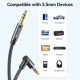 Кабель Vention Cotton Braided 3.5mm Male to Male Right Angle Audio Cable 2M Black Aluminum Alloy Type (BAZBH)