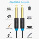 Кабель Vention 6.35mm TS Male to Male Audio Cable 2M Black (BAABH)