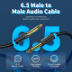 Кабель Vention 6.35mm TS Male to Male Audio Cable 2M Black (BAABH)