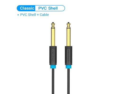 Кабель Vention 6.35mm TS Male to Male Audio Cable 2M Black (BAABH)