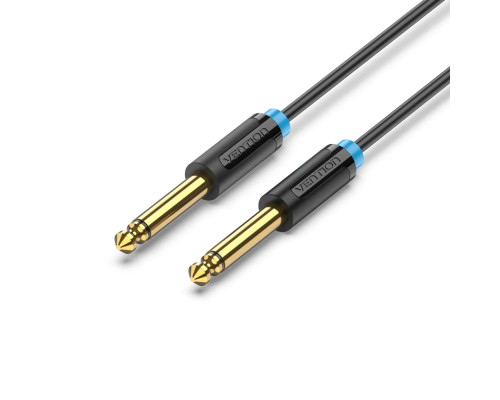 Кабель Vention 6.35mm TS Male to Male Audio Cable 2M Black (BAABH)