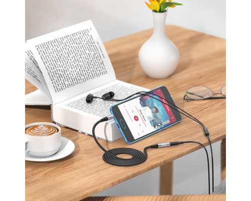 Аудiокабель HOCO UPA20 3.5 audio extension cable male to female (L=1M) Metal Gray (6931474762153)