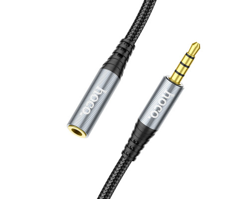Аудiокабель HOCO UPA20 3.5 audio extension cable male to female (L=1M) Metal Gray (6931474762153)